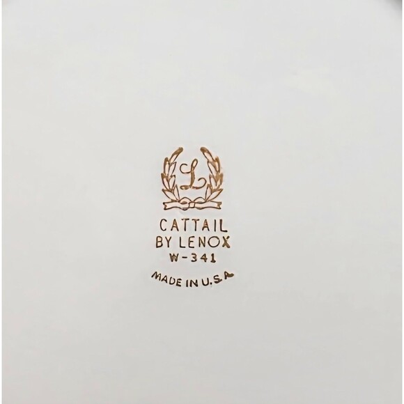 VTG Lenox Cattail China 7 PC Place Setting – Mid-Century Gold Rim Dinnerware - Picture 12 of 16